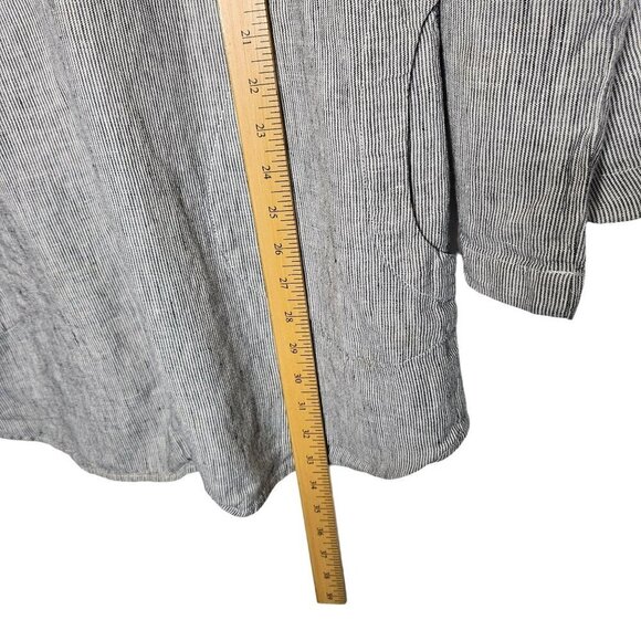 Chicos Womens Size 2 size M 100% Linen Button-Up Shirt Tunic With Pockets - Picture 5 of 7